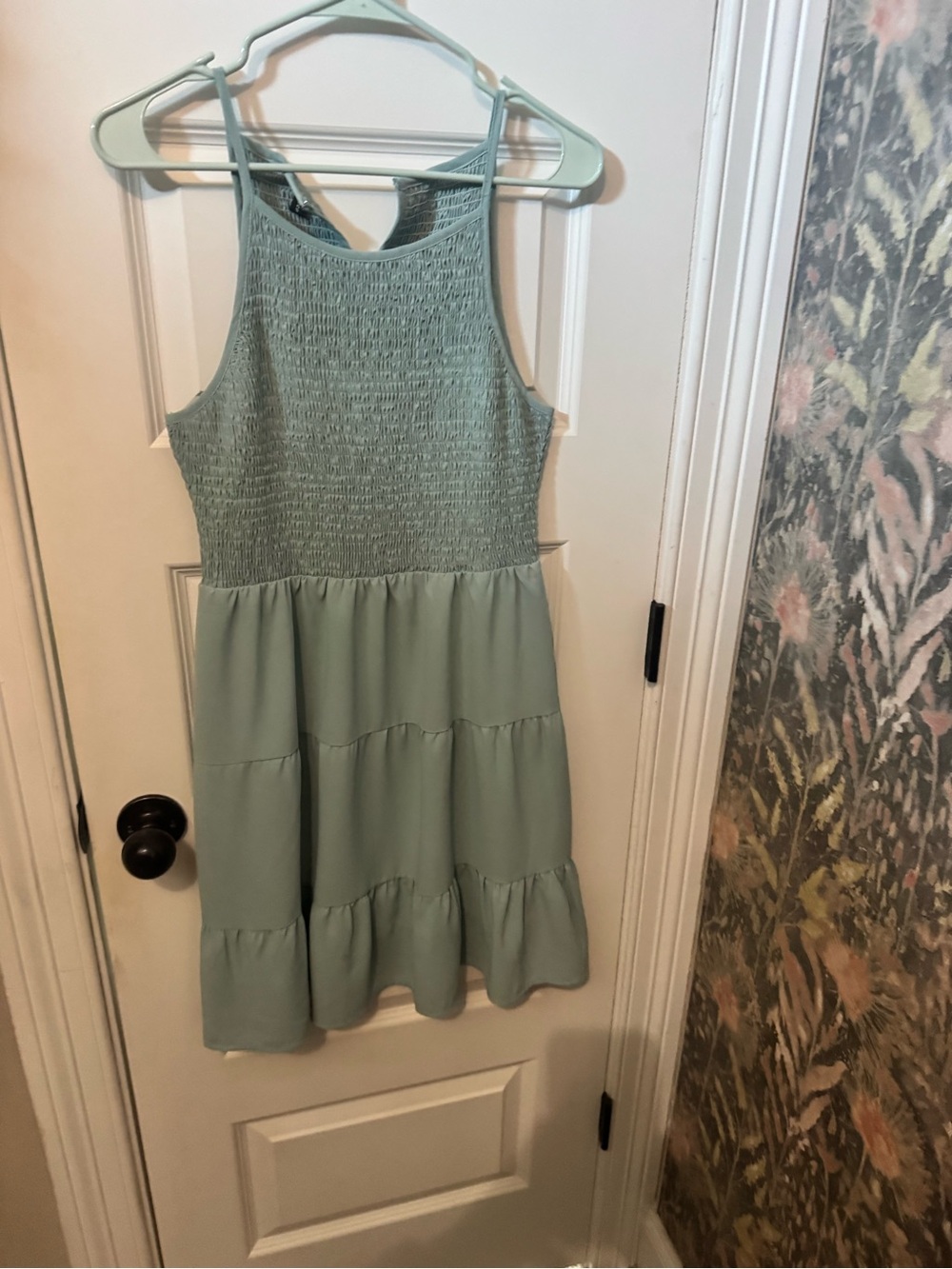 Girls' Smocked Tiered Dress - Sage Green